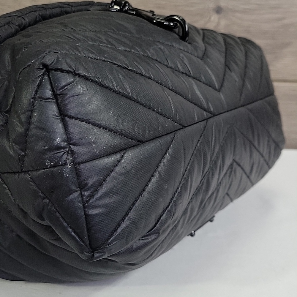 Rebecca Minkoff Black Nylon Quilted Chain Strap Crossbody Shoulder Bag - Picture 9 of 15